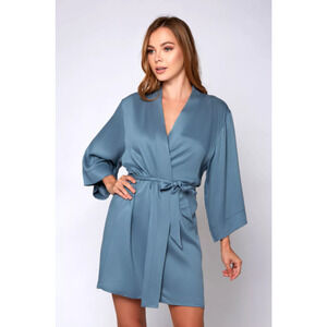 Golyta Icollection Esme Robe Organic Cotton Adult Lingerie Blue Size XL 10878